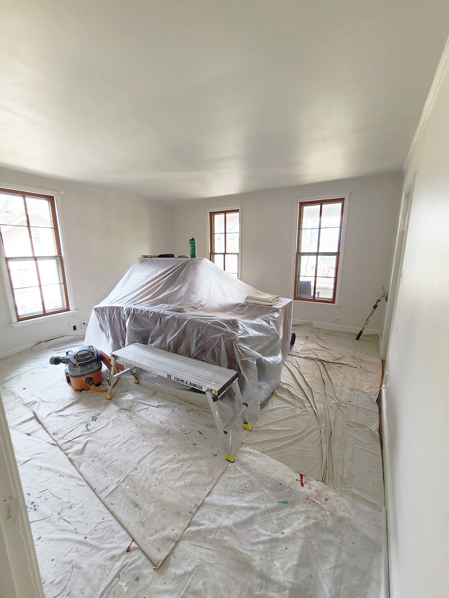 Living Room Prepped For Painting